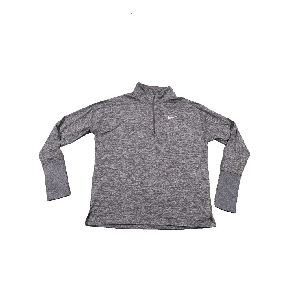 Nike Running Element Women's M Gray Dri-FIT Half Zip Thumbholes